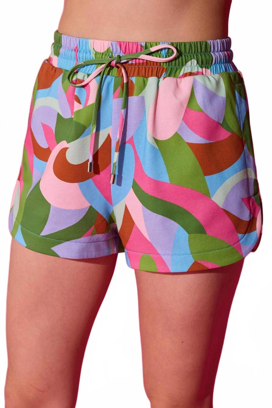 NEW ALDEN ADAIR madeline shorts in aqua hall of mirrors